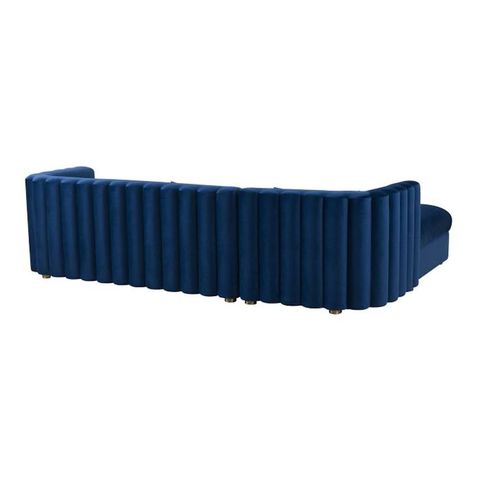 Tov // Callie Velvet Sectional // Navy | Velvet Sectional, Navy Velvet ... for Why the LAF Navy Velvet Sectional is a Must-Have for Your Living Room